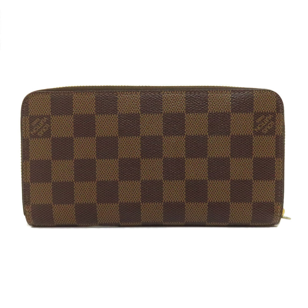 Louis Vuitton Damier Zippy Wallet Wallet Canvas Long Brown